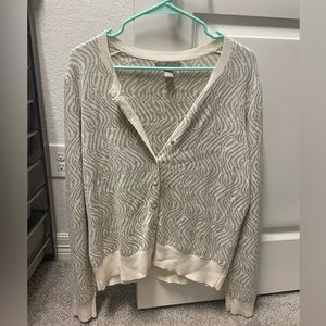 Business Casual Banana Republic Off-white Sweater Top  with Beige Design Size XL